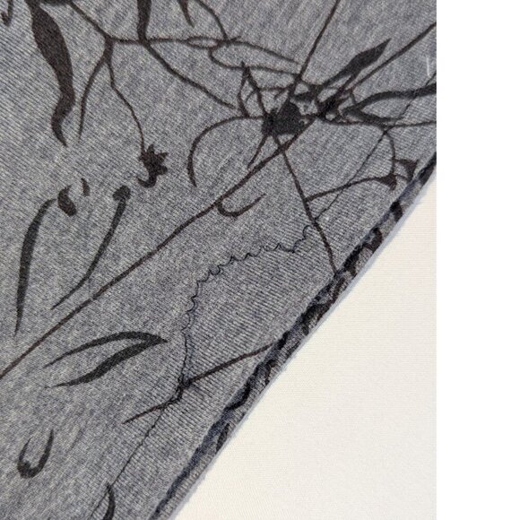 In Due Time Maternity Skirt Heather Grey with Black Floral Stretchy* Sz XL - Picture 7 of 9